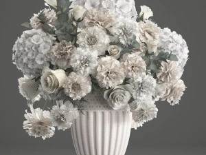 bouquet of wthite flowers 3D Model