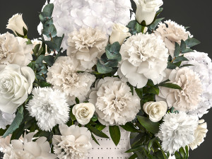 bouquet of wthite flowers 3D मॉडल