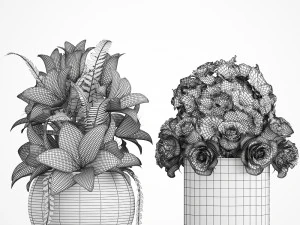 decorative bouquet of flowers 3D Model