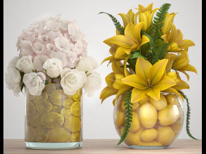decorative bouquet of flowers 3D Model