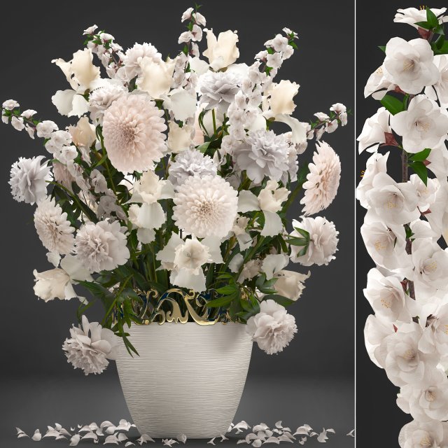 bouquet of wthite flowers Modèle 3D .c4d .max .obj .3ds .fbx .stl .blend 