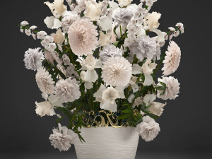 bouquet of wthite flowers Modèle 3D