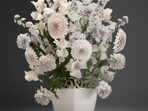 bouquet of wthite flowers Modèle 3D