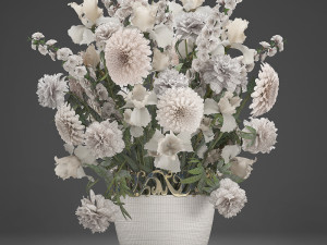 bouquet of wthite flowers Modèle 3D