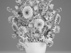 bouquet of wthite flowers Modèle 3D