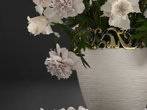 bouquet of wthite flowers Modèle 3D