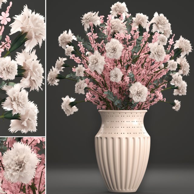 decorative bouquet of flowers 3D मॉडल .c4d .max .obj .3ds .fbx .stl .blend 