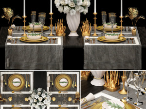 luxury table setting Modèle 3D