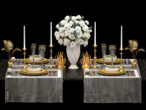 luxury table setting Modèle 3D