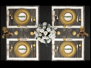 luxury table setting Modèle 3D