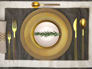 luxury table setting Modèle 3D