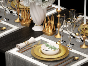 luxury table setting Modèle 3D