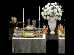 luxury table setting Modèle 3D