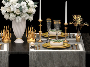 luxury table setting Modèle 3D