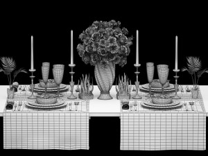 luxury table setting Modèle 3D