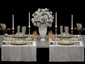 luxury table setting Modèle 3D