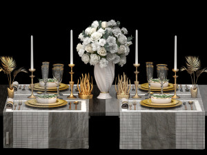 luxury table setting Modèle 3D