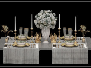 luxury table setting Modèle 3D