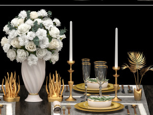 luxury table setting Modèle 3D