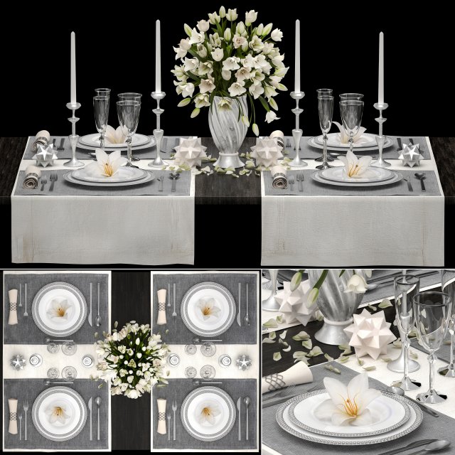 table setting Modelo 3D .c4d .max .obj .3ds .fbx .stl .blend 