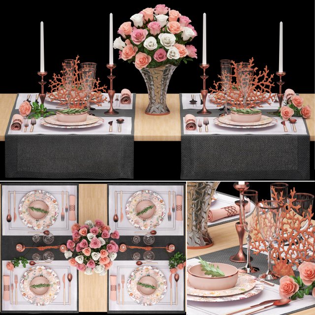 table setting Model 3D .c4d .max .obj .3ds .fbx .stl .blend 