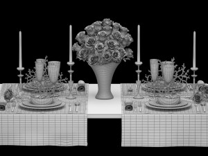 table setting Model 3D