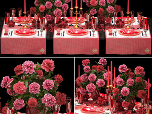 christmas table setting Model 3D