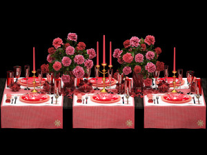 christmas table setting 3D Model