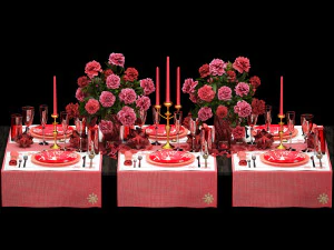 christmas table setting 3D Model