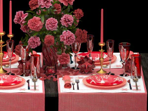 christmas table setting 3D Model