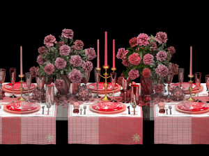christmas table setting 3D Model