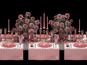 christmas table setting 3D Model