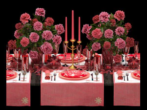christmas table setting 3D Model