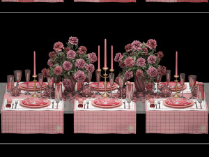 christmas table setting 3D Model