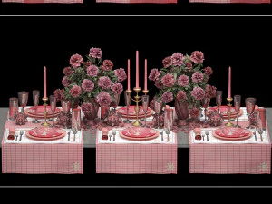 christmas table setting 3D Model