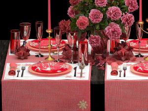christmas table setting 3D Model
