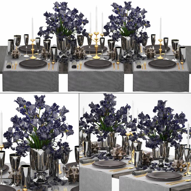 luxury table setting Modelo 3D .c4d .max .obj .3ds .fbx .stl .blend 