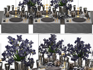 luxury table setting 3D Model