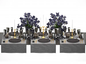 luxury table setting 3D Model