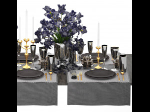 luxury table setting Modelo 3D