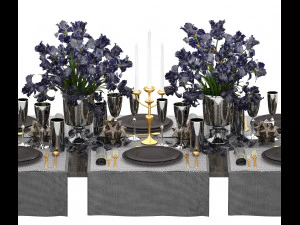 luxury table setting 3D Model