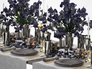 luxury table setting 3D Model