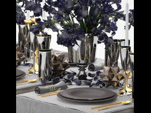 luxury table setting 3D Model