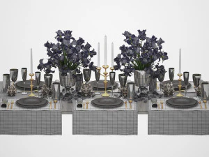 luxury table setting 3D Model
