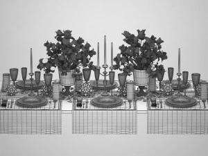 luxury table setting 3D Model