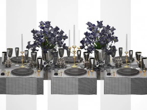 luxury table setting 3D Model
