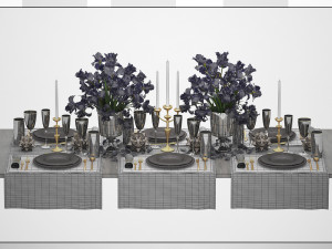 luxury table setting Modelo 3D