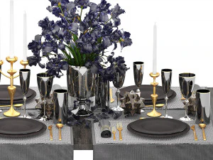 luxury table setting 3D Model