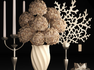 decor with dry flowers 3D Model