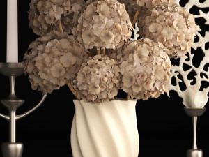 decor with dry flowers 3D 模型